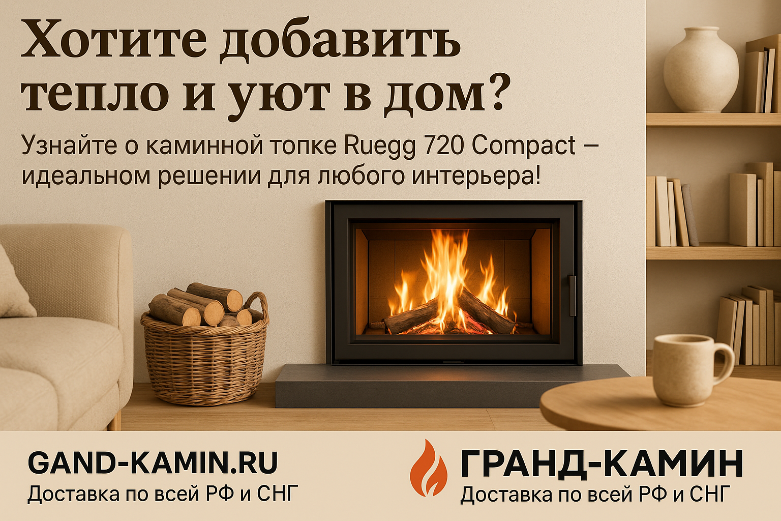 Как каминная топка Ruegg 720 Compact превращает ваш дом в оазис уюта и тепла с максимально эффективным отоплением
