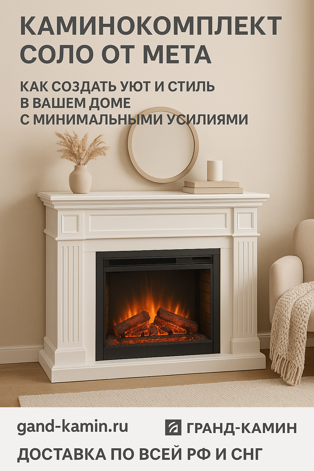 Каминокомплект Соло от Мета: как создать уют и стиль в вашем доме с минимальными усилиями