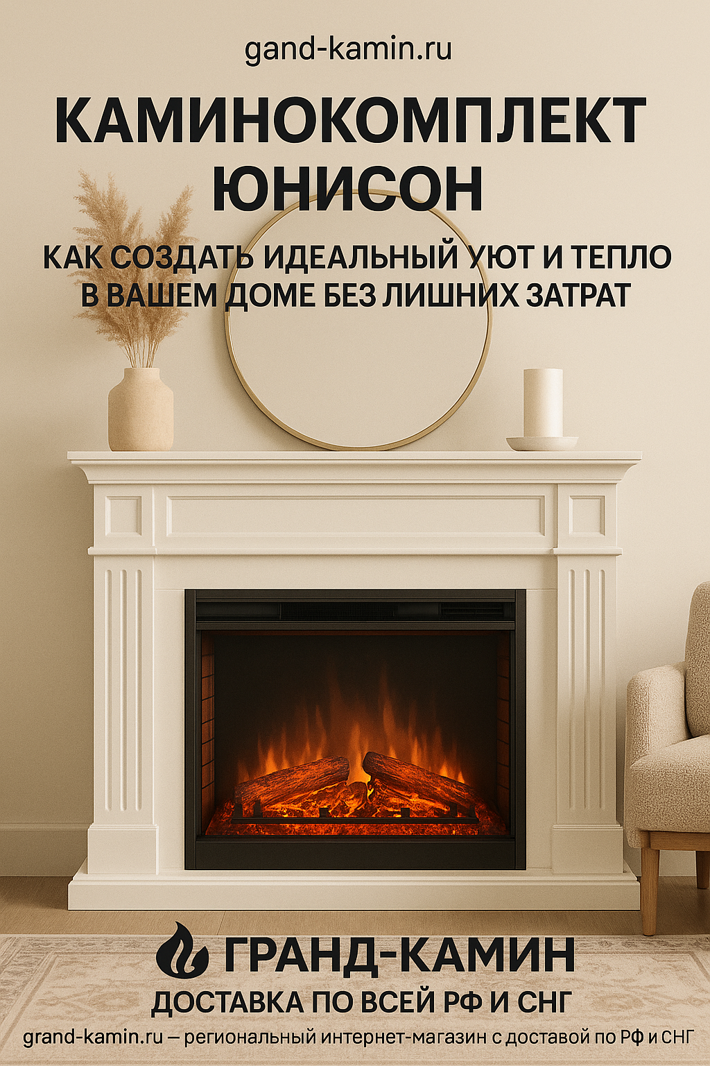 Каминокомплект Унисон: как создать идеальный уют и тепло в вашем доме без лишних затрат