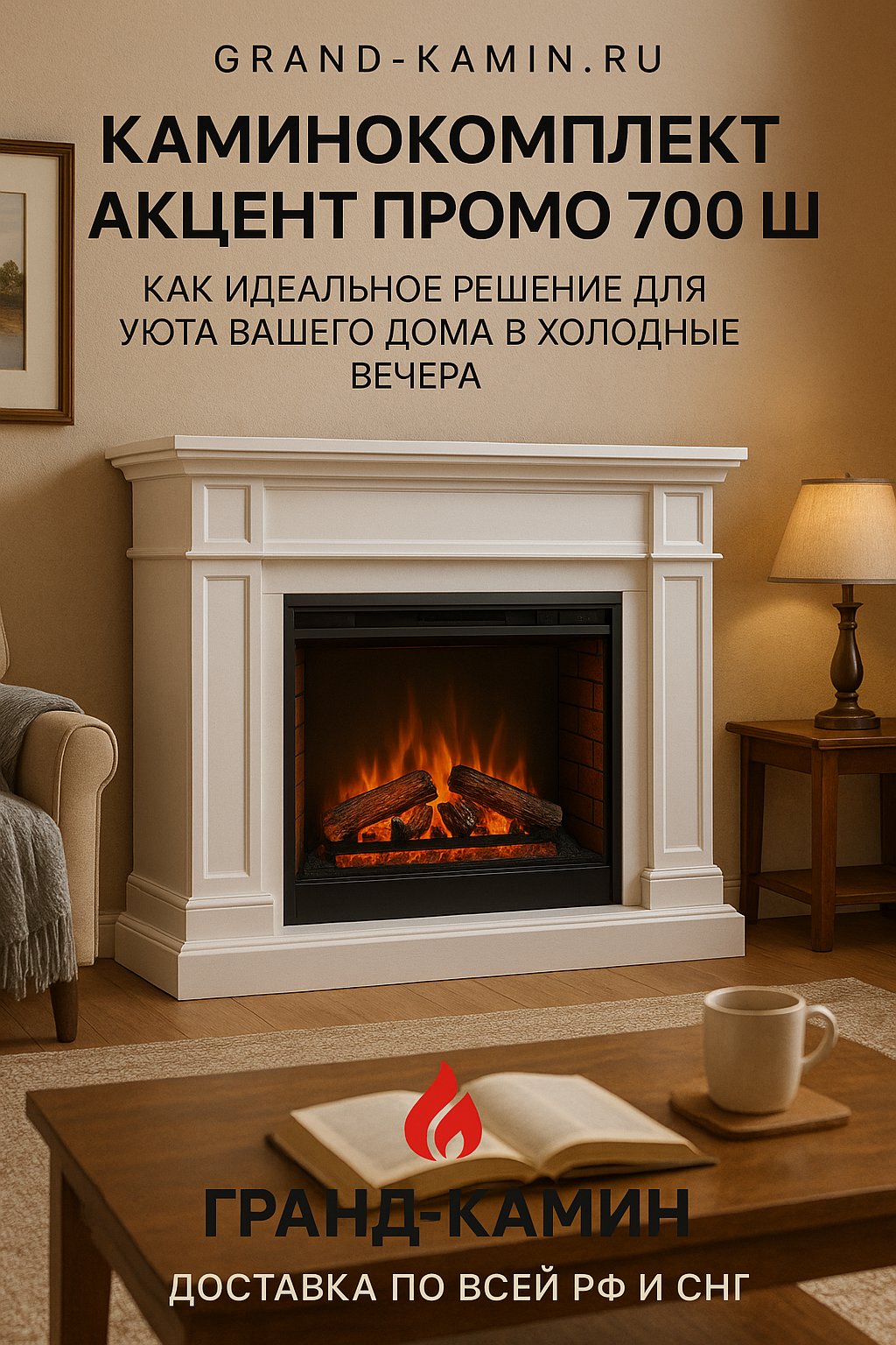 Каминокомплект Акцент Промо 700 Ш как идеальное решение для уюта вашего дома в холодные вечера