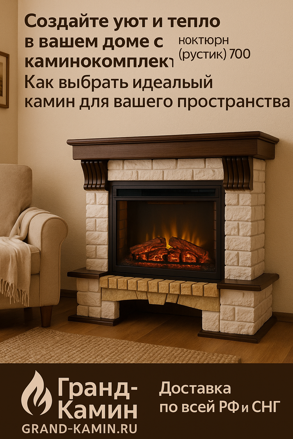 Создайте уют и тепло в вашем доме с каминокомплектом Ноктюрн (рустик) 700 — как выбрать идеальный камин для вашего пространства