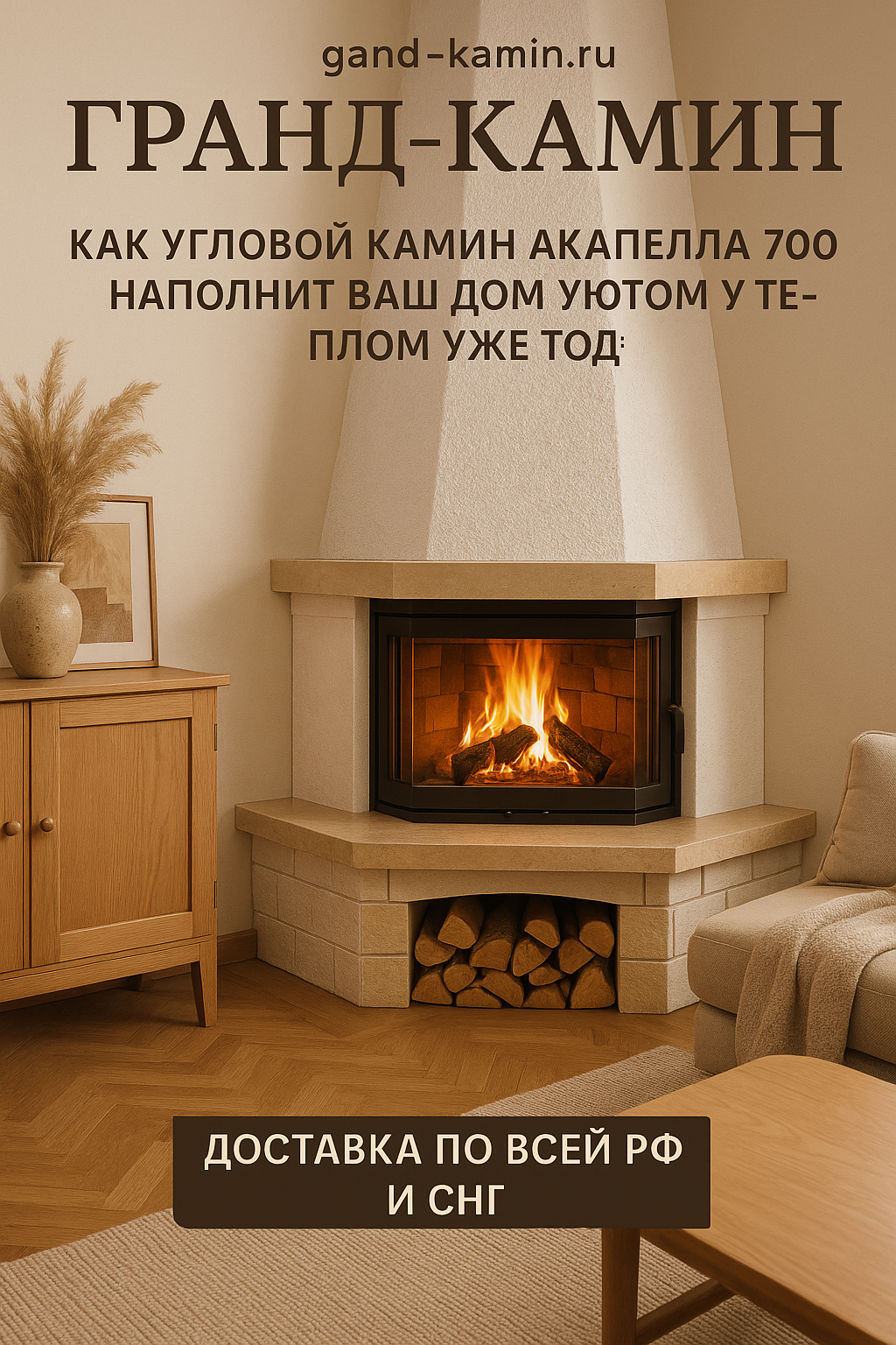 Как угловой камин Акапелла 700 наполнит ваш дом уютом и теплом уже сегодня