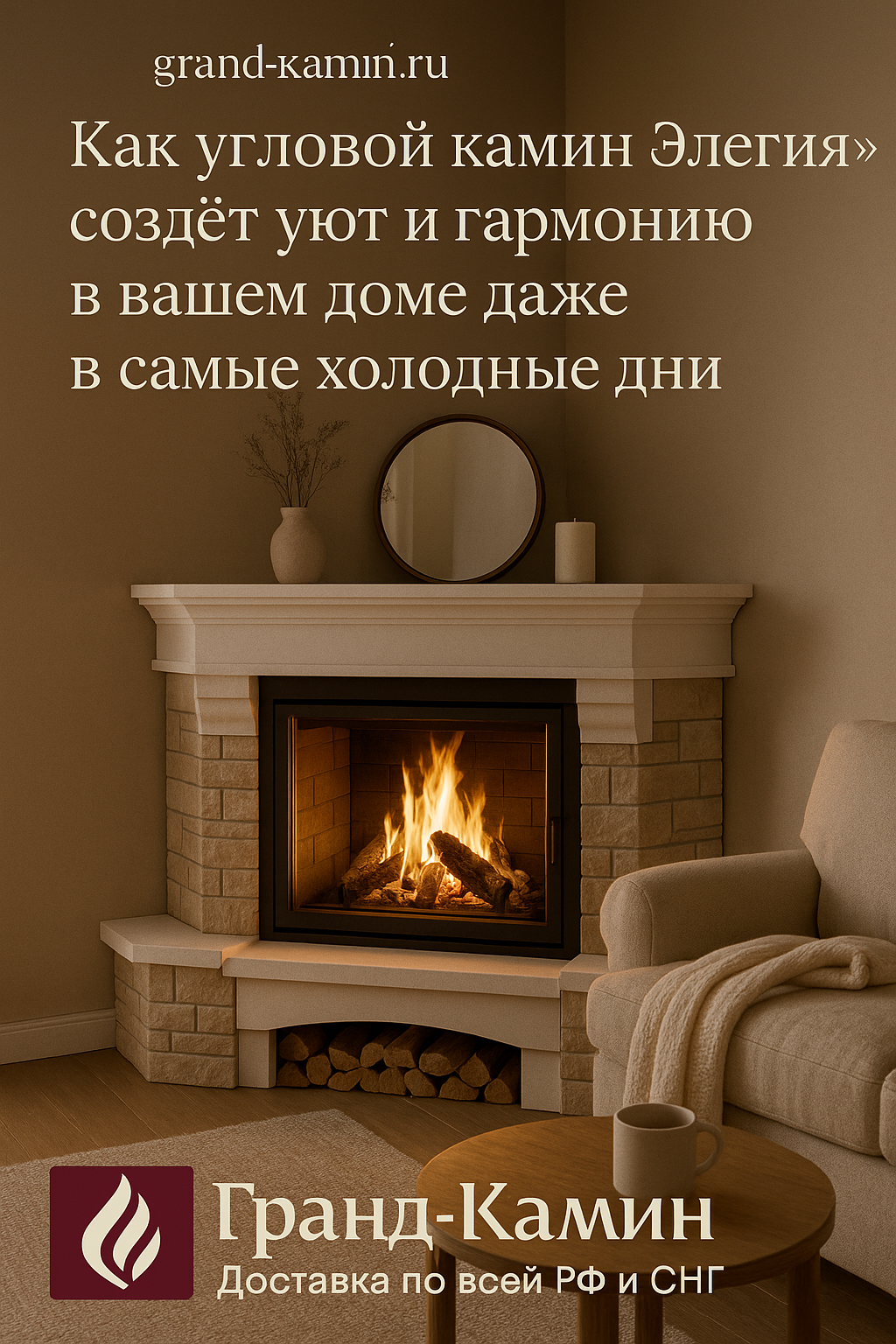 Как угловой камин "Элегия" создает уют и гармонию в вашем доме даже в самые холодные дни