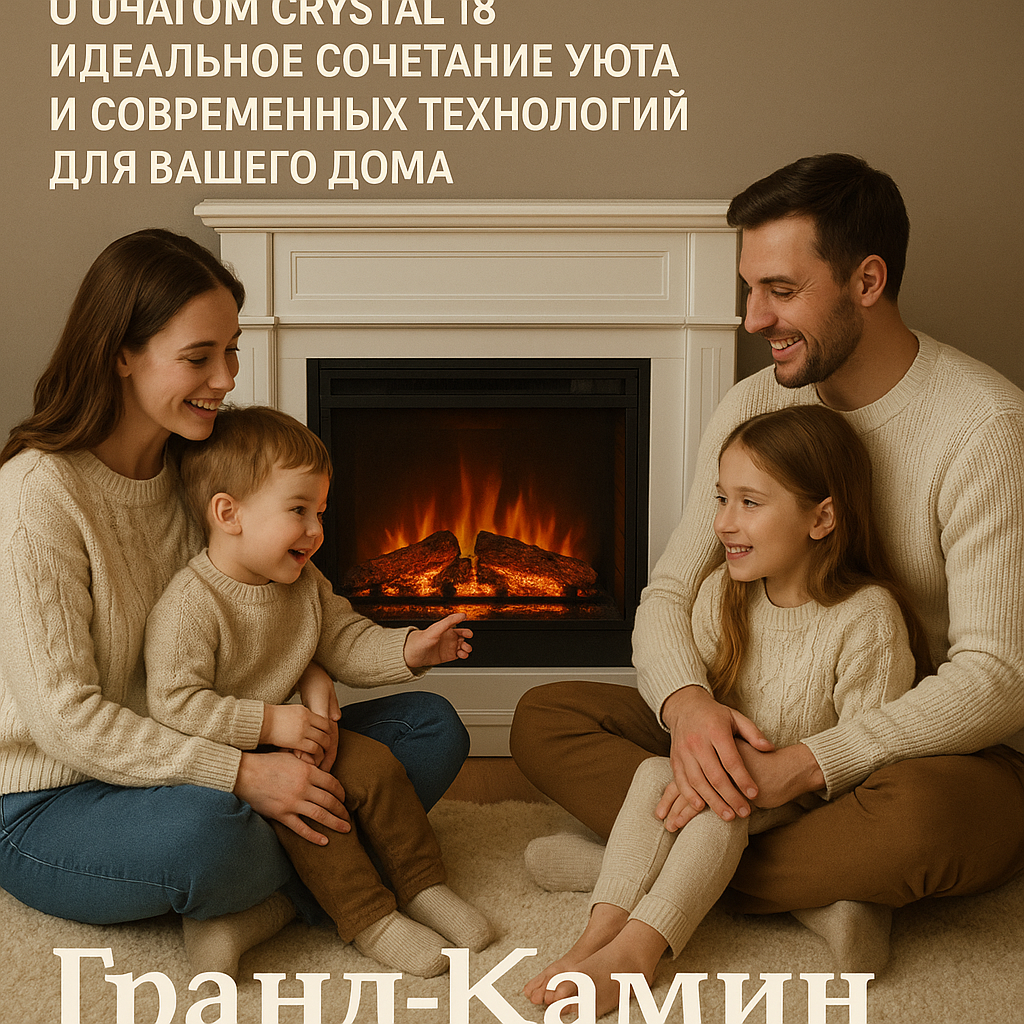Электрический камин Camilla с очагом Crystal 18: идеальное сочетание уюта и современных технологий для вашего дома