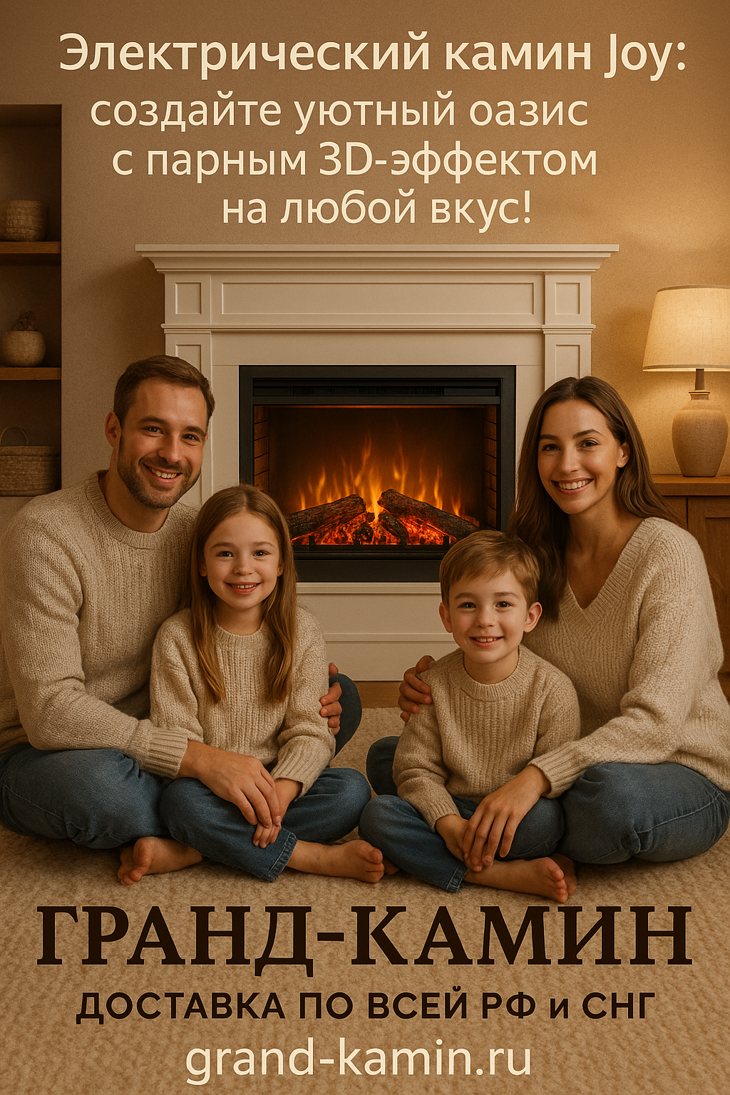 Электрический камин Joy: создайте уютный оазис с парным 3D эффектом на любой вкус!