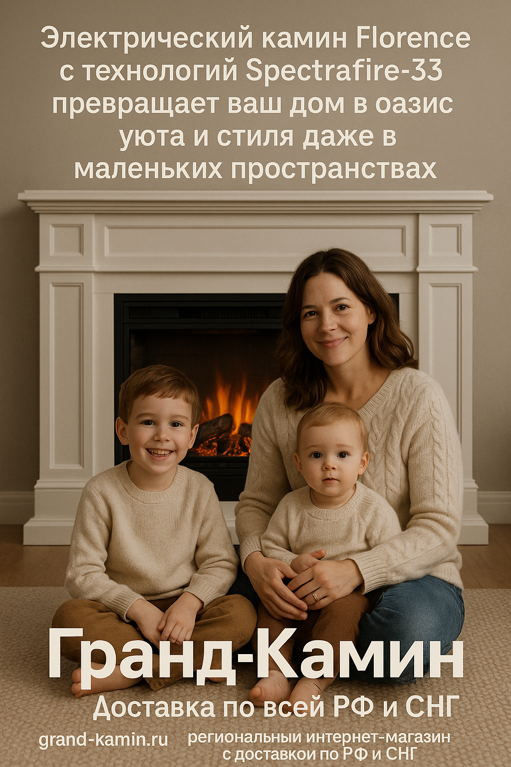 Электрический камин Florence с технологией Spectrafire-33 превращает ваш дом в оазис уюта и стиля даже в маленьких пространствах