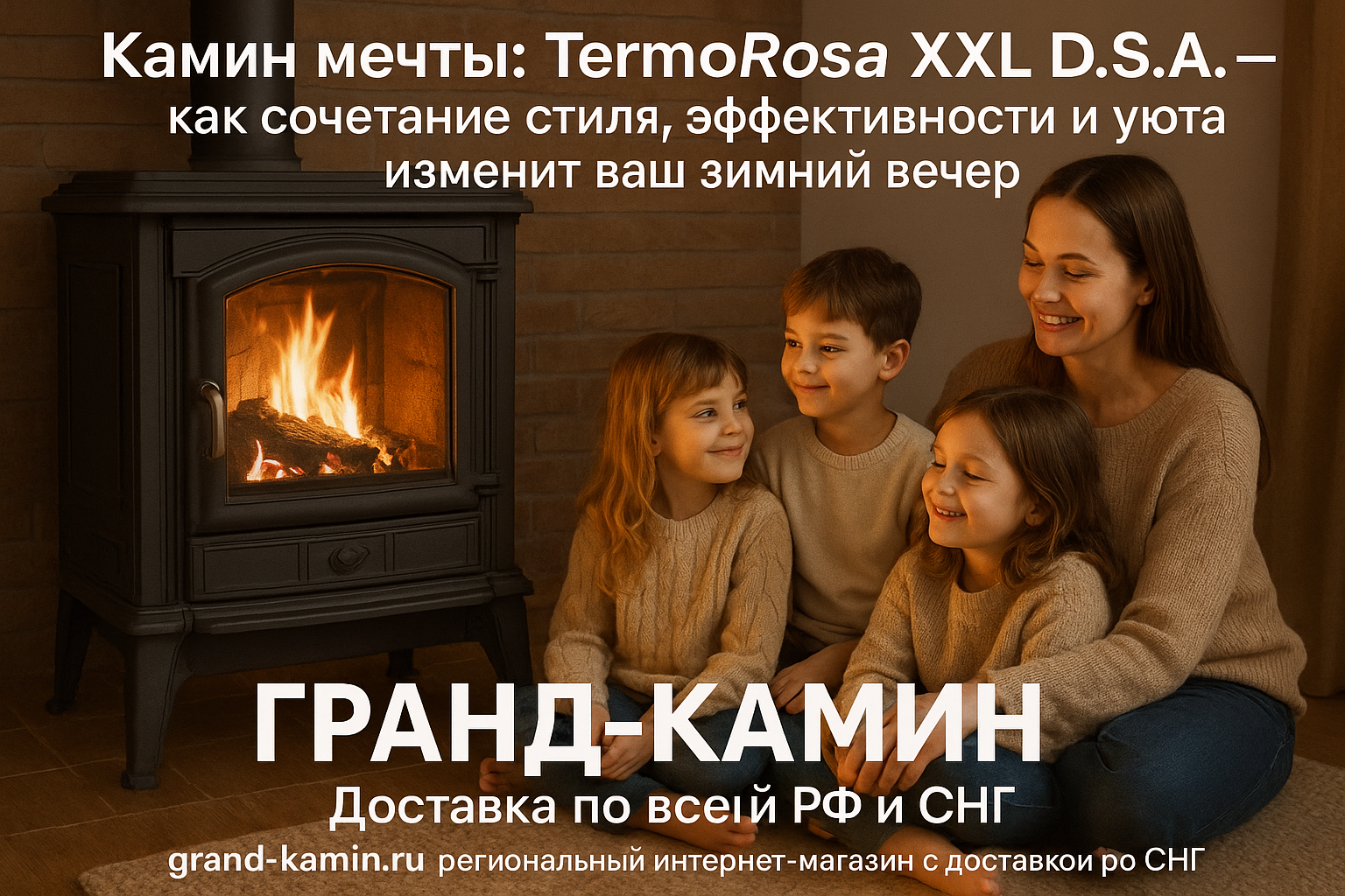 Камин мечты: TermoRosa XXL D.S.A. – как сочетание стиля, эффективности и уюта изменит ваш зимний вечер
