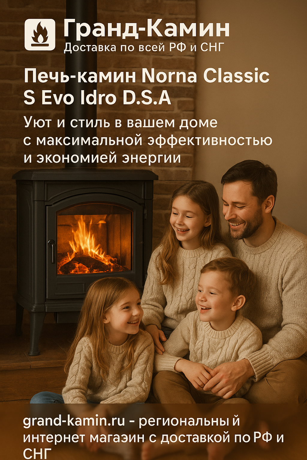 Печь-камин Norma Classic S Evo Idro D.S.A: уют и стиль в вашем доме с максимальной эффективностью и экономией энергии