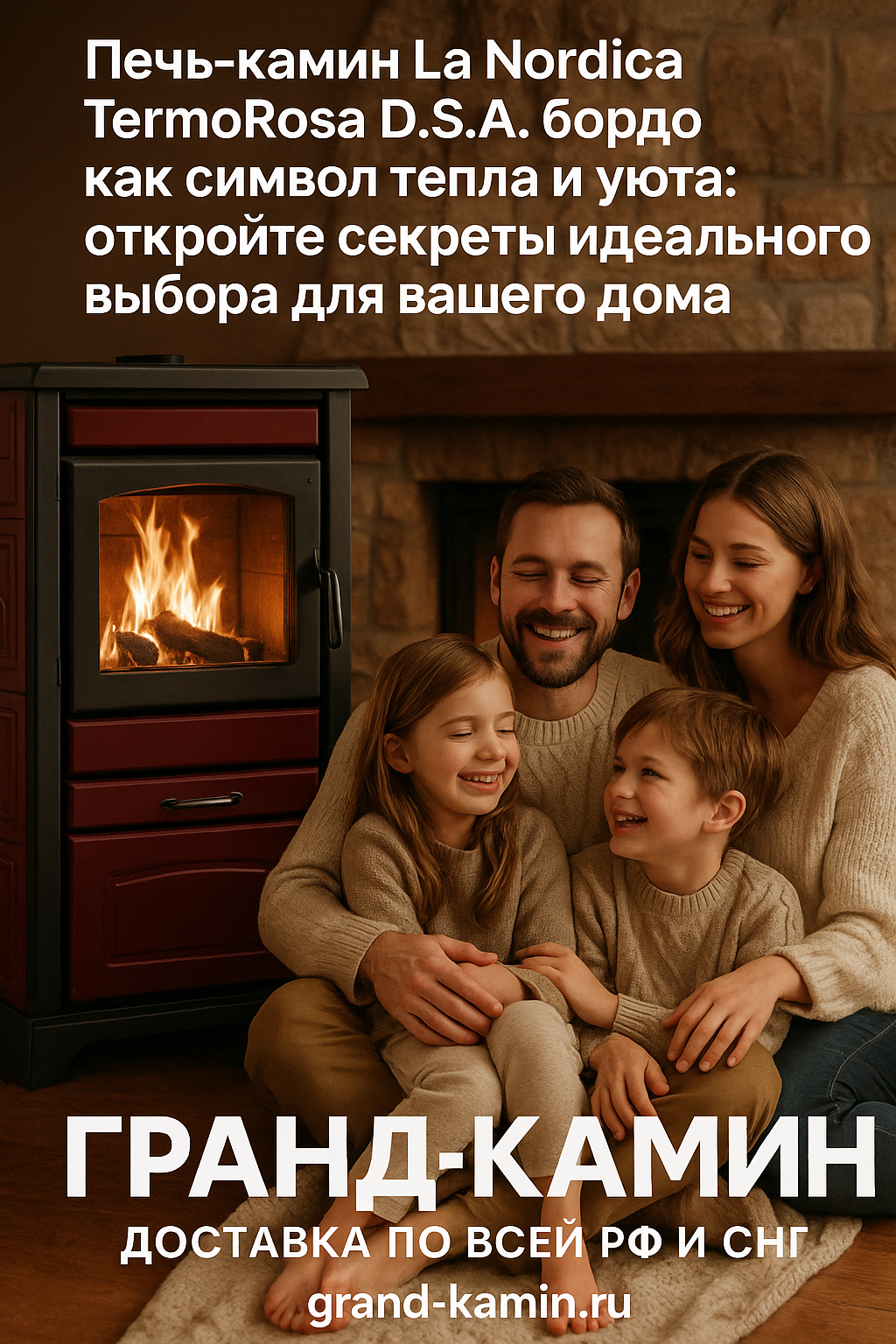Печь-камин La Nordica TermoRosa D.S.A. бордо как символ тепла и уюта: откройте секреты идеального выбора для вашего дома