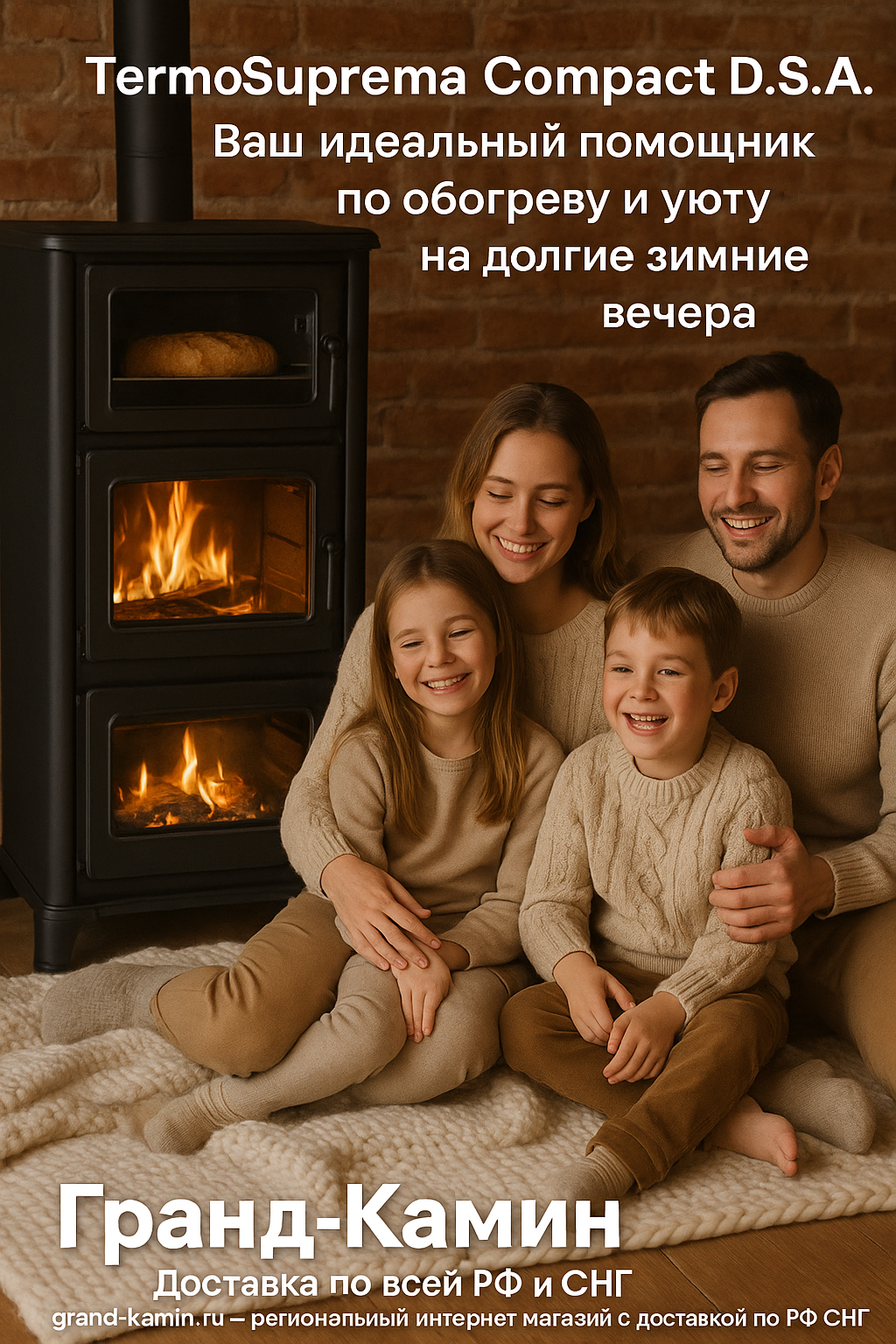 Печь-камин TermoSuprema Compact D.S.A.: ваш идеальный помощник по обогреву и уюту в доме на долгие зимние вечера