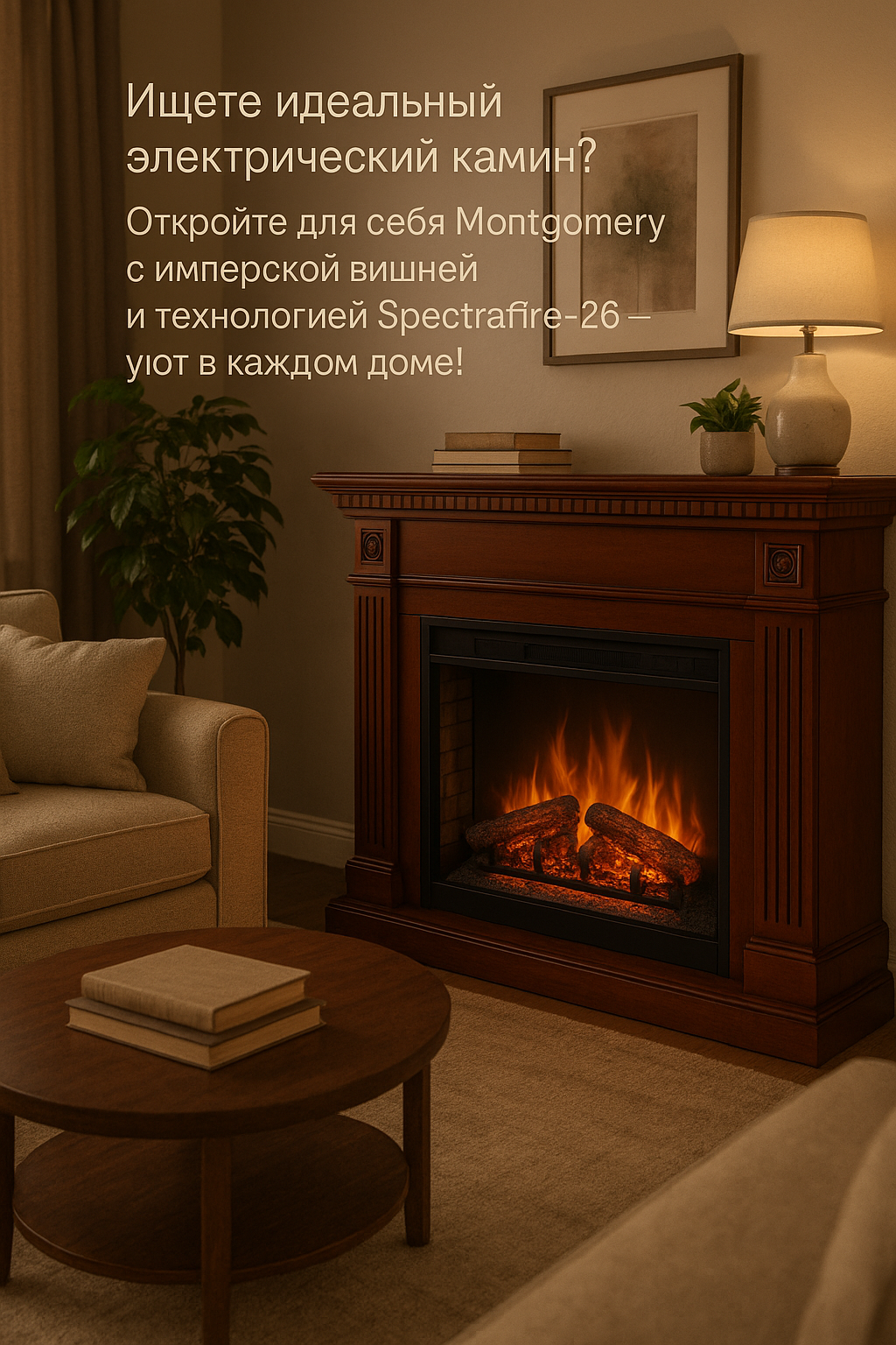 Электрический камин Montgomery: как создать уют и стиль в вашем доме с помощью технологии Spectrafire-26