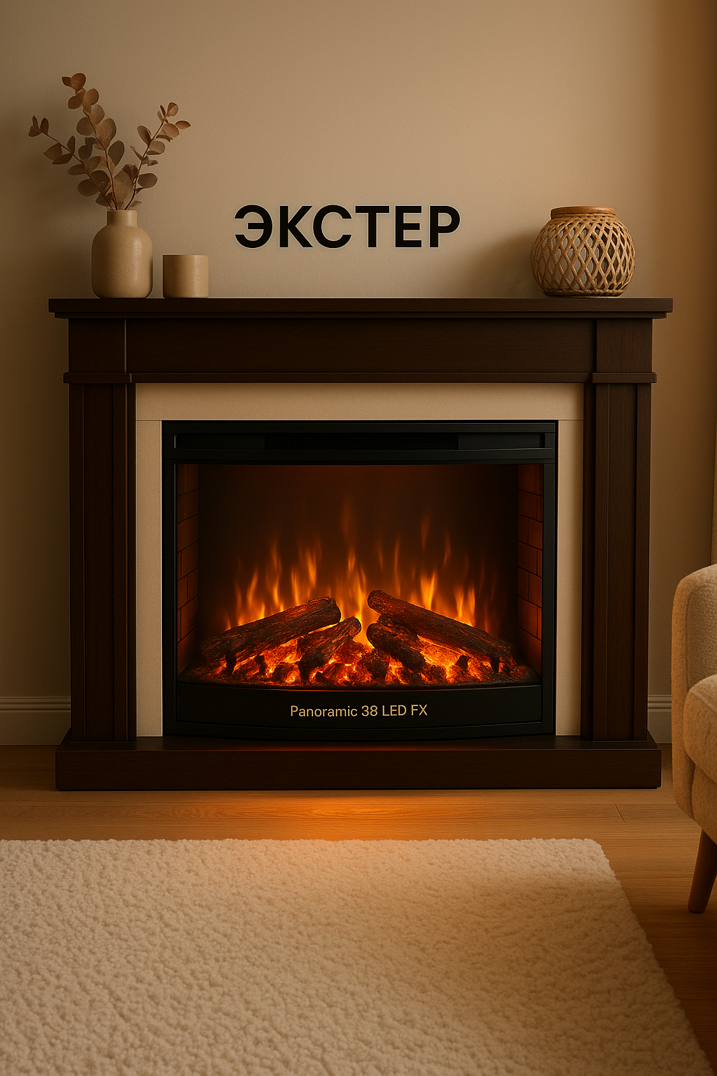 Как создать идеальный уют: электрический камин «Экстер» с Panoramic 33 LED FX для вашего дома