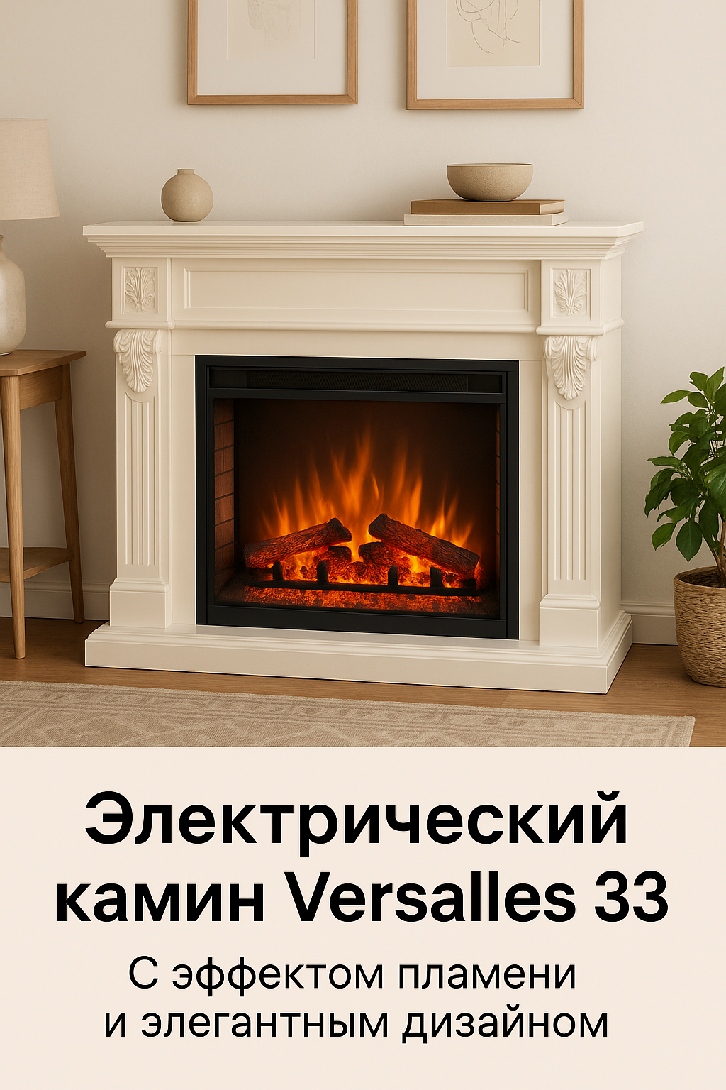 Создайте атмосферу тепла и уюта с электрическим камином Versalles 33: стиль, безопасность и комфорт в одном решении