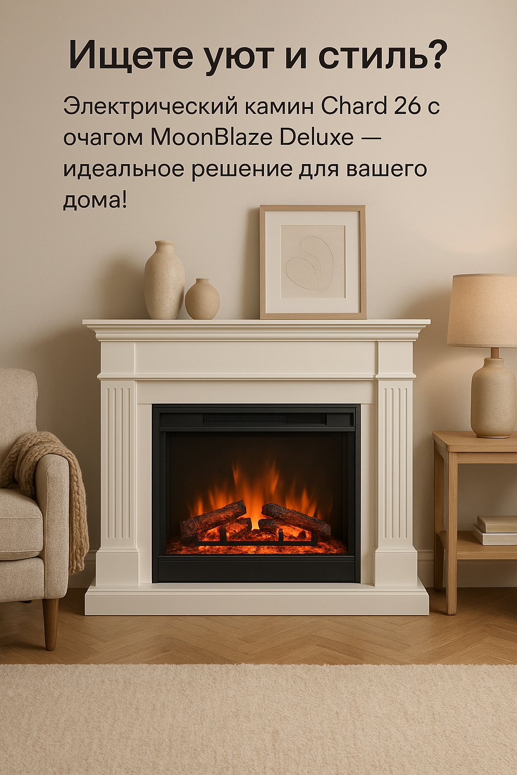 Электрический камин Chard 26: как создать уютный и стильный интерьер с MoonBlaze Deluxe