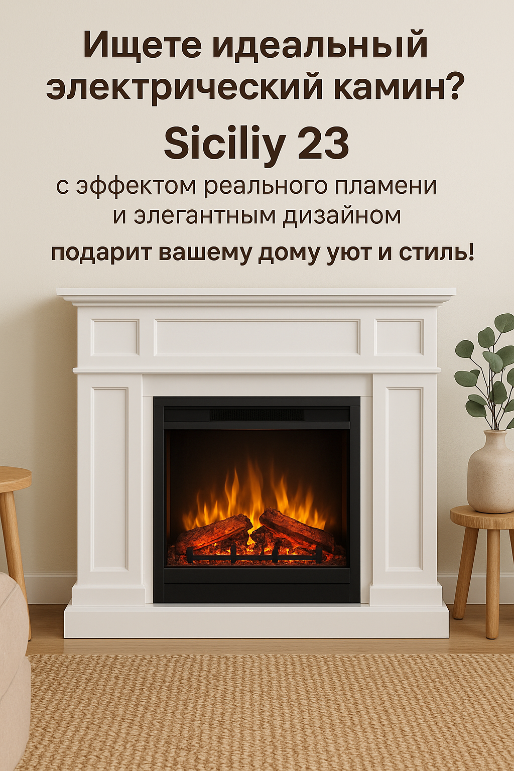 Электрический камин Siciliy 23 создан для тех, кто ценит уют и стиль — почему он станет вашим идеальным выбором?