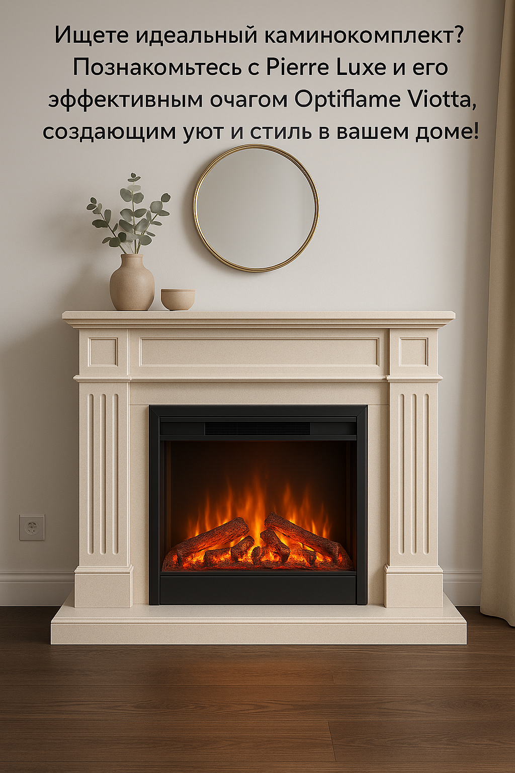 Каминокомплект Pierre Luxe: секреты создания уюта и тепла для вашего дома с инновационной технологией Optiflame