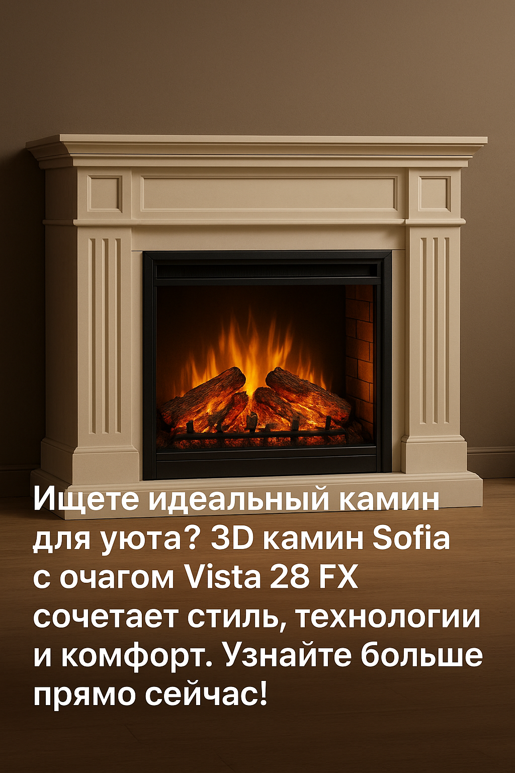 Не просто камин: как 3D камин Sofia с очагом Vista 28 FX превращает ваш дом в уютное гнездышкоédie
