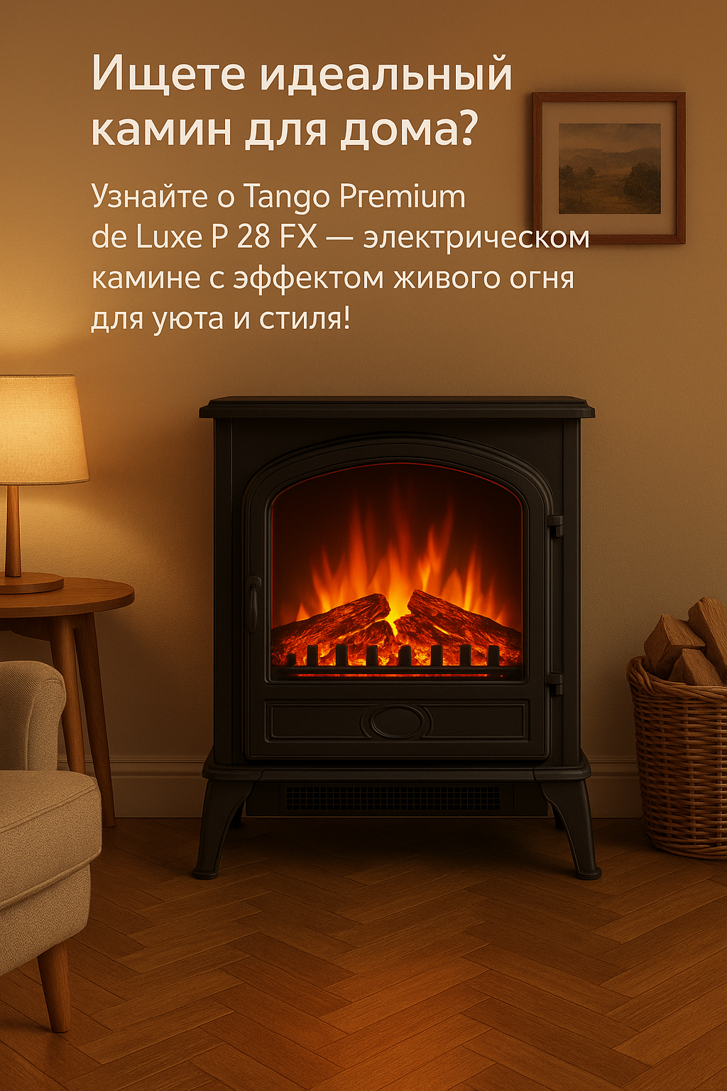 Электрический камин Tango Premium de Luxe P 28 FX: как создать атмосферу домашнего уюта без дыма и хлопот
