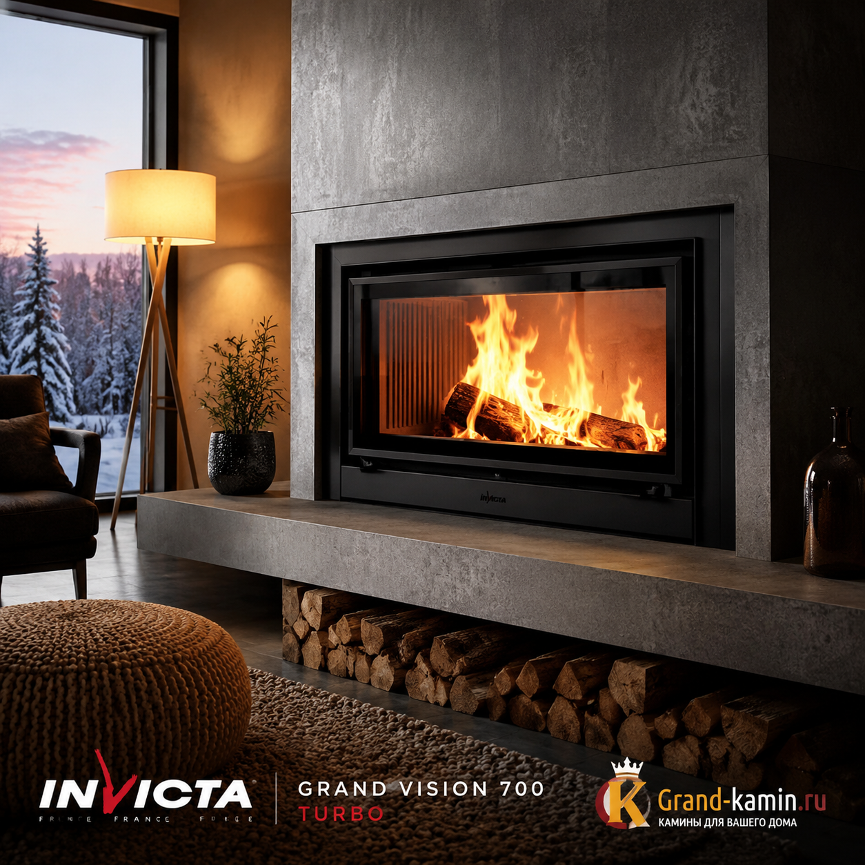 Каминная топка INVICTA Insert 700 Grand Vision Turbo обзор характеристики установка и выбор для дома и дачи