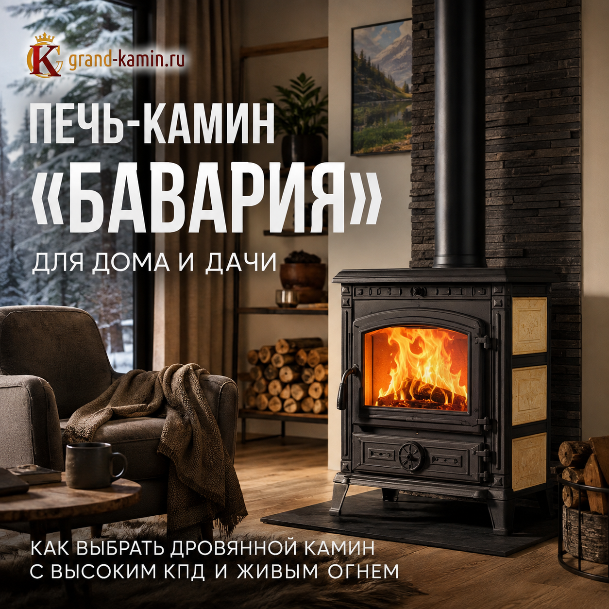 Печь камин Бавария для дома и дачи как выбрать дровяной камин с высоким КПД и живым огнем
